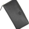 Baur Damen Geldbörse Echt Leder Geldtasche | Geldbeutel mit RFID Schutz | Großes Portemonnaie viele Kartenfächer | Wallet mit Rundum-Reißverschluss | Portmonee | Damen-Geldbörsen (Schwarz) 20