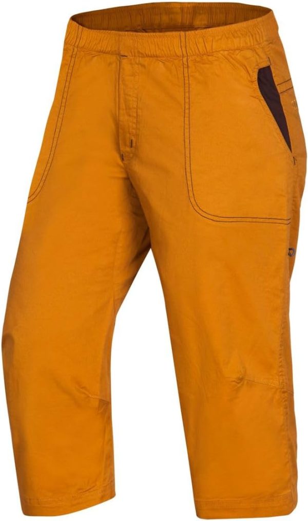 Ocun M Jaws 3/4 Braun - Atmungsaktive elastische Herren Baumwoll 3/4 Kletterhose, Größe L - Farbe Brown Brandy 3