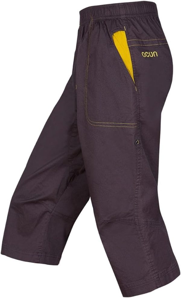 Ocun M Jaws 3/4 Braun - Atmungsaktive elastische Herren Baumwoll 3/4 Kletterhose, Größe L - Farbe Brown Brandy 4