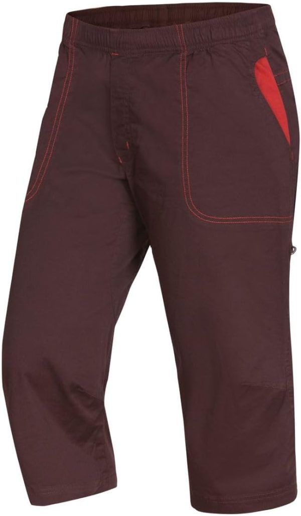 Ocun M Jaws 3/4 Braun - Atmungsaktive elastische Herren Baumwoll 3/4 Kletterhose, Größe L - Farbe Brown Brandy 9