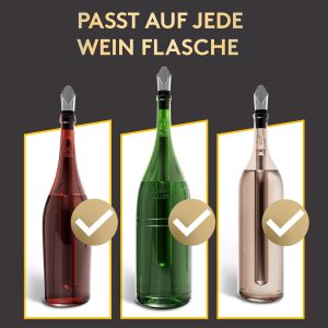 SilverRack Weinkühler Stab mit Ausgießer - Kühlstab für Weinflaschen aus Edelstahl - Wine Chiller Stick - Weinkühlstab Geschenkset - Weinstab Kühler mit Weinausgießer Set - Flaschenkühler 16
