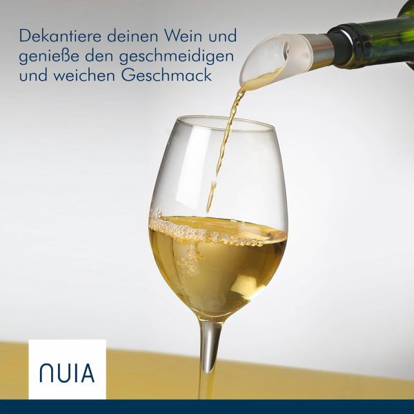 NUIA® Premium Weinkühlstab Geschenkset - Elegantes Geschenk für Weinliebhaber - Passend für jede Flaschengröße - 2x Weinkühlstäbe mit Ausgießer und Verschluss - Weinkühler Stab mit effektiver Kühlung 3