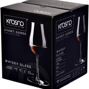 Krosno Brandy Cognac Snifter Gläser Rum Verkostung Geschenk-Set | Set von 4 | 110 ML | AVANTE GARDE Kollektion | | Perfekt für Zuhause, Restaurants und Küche Set | Spülmaschinenfest Whiskey Glas 15