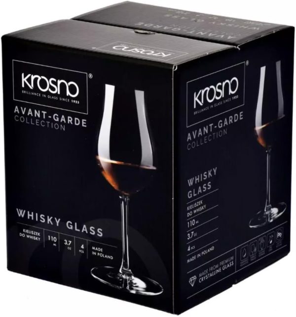 Krosno Brandy Cognac Snifter Gläser Rum Verkostung Geschenk-Set | Set von 4 | 110 ML | AVANTE GARDE Kollektion | | Perfekt für Zuhause, Restaurants und Küche Set | Spülmaschinenfest Whiskey Glas 6
