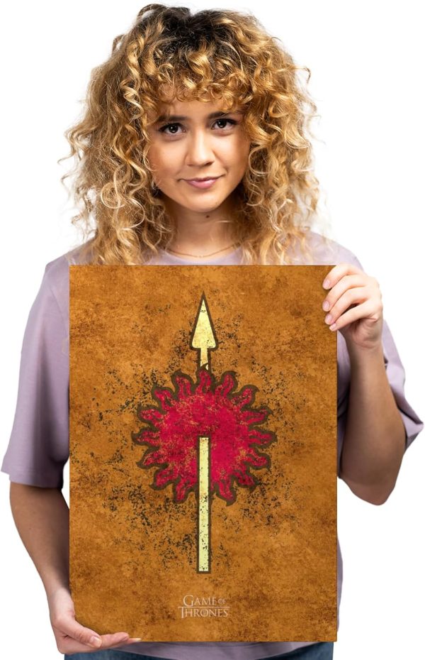 Displate - Poster aus Metall - Einfache Montage ohne Bohren - Game of Thrones - Dark Sigils - Martell Dark Sigil - Größe M - 32x45cm Matt 2