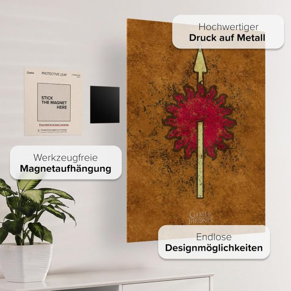 Displate - Poster aus Metall - Einfache Montage ohne Bohren - Game of Thrones - Dark Sigils - Martell Dark Sigil - Größe M - 32x45cm Matt 3