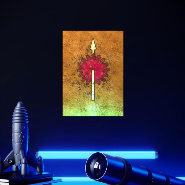 Displate - Poster aus Metall - Einfache Montage ohne Bohren - Game of Thrones - Dark Sigils - Martell Dark Sigil - Größe M - 32x45cm Matt 6