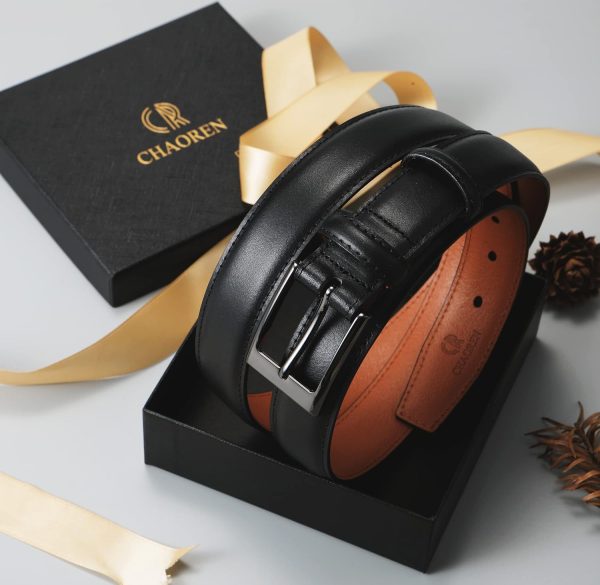 CHAOREN Ledergürtel Herren, Gürtel Herren Leder 30mm für Business und formelle Anlässe, Anzuggürtel Herren perfekter Begleiter zu Männer Businessschuhe 3