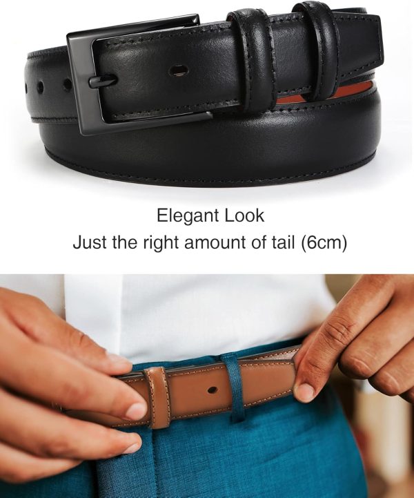 CHAOREN Ledergürtel Herren, Gürtel Herren Leder 30mm für Business und formelle Anlässe, Anzuggürtel Herren perfekter Begleiter zu Männer Businessschuhe 4
