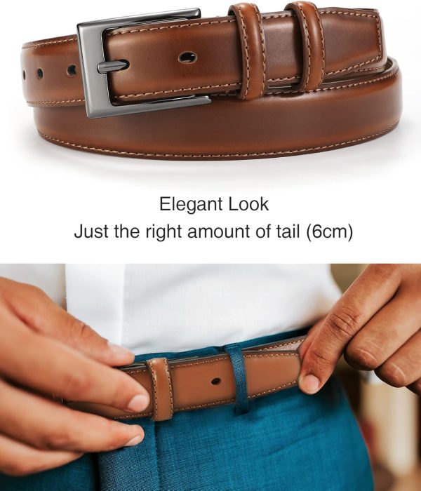 CHAOREN Ledergürtel Herren, Gürtel Herren Leder 30mm für Business und formelle Anlässe, Anzuggürtel Herren perfekter Begleiter zu Männer Businessschuhe 2