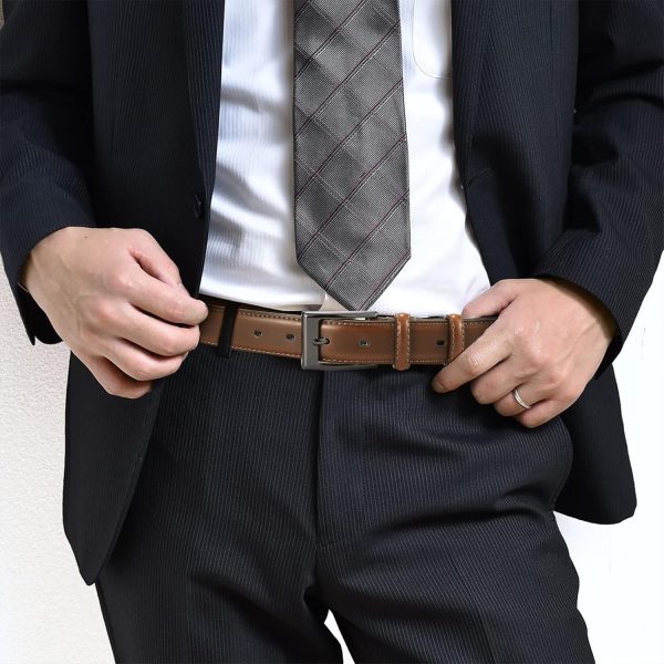 CHAOREN Ledergürtel Herren, Gürtel Herren Leder 30mm für Business und formelle Anlässe, Anzuggürtel Herren perfekter Begleiter zu Männer Businessschuhe 4