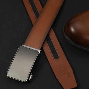 CHAOREN Automatik Gürtel Herren, Ledergürtel Ratsche für Herren Business Anzug, 35mm Breit Gürtel, Größe Angepasst 18