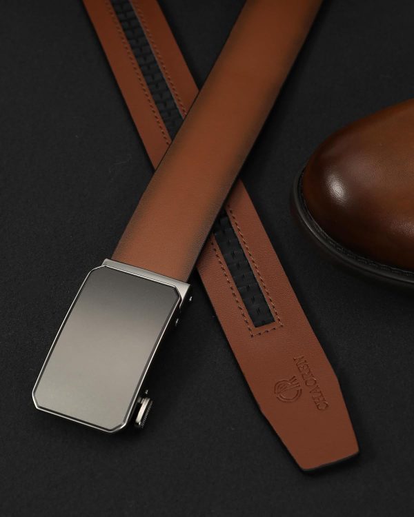 CHAOREN Automatik Gürtel Herren, Ledergürtel Ratsche für Herren Business Anzug, 35mm Breit Gürtel, Größe Angepasst 7