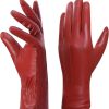 Harssidanzar Lederhandschuhe für Damen, Winter Warm Fleecefutter Touchscreen Vintage Finished GL018EU 17