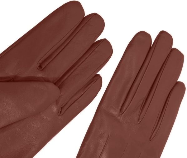 Harssidanzar Lederhandschuhe für Damen, Winter Warm Fleecefutter Touchscreen Vintage Finished GL018EU 6