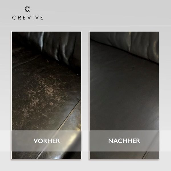 CREVIVE Leder Reparatur Set Cognac 300 ml - Lederpflege Auto - Lederreparatur Sofa - Autositz Reparatur 3
