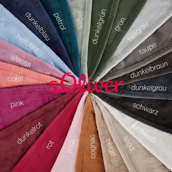 s.Oliver Kuschelsoft Decke 150x200 cm - flauschig, warm & waschbar, Kuscheldecke Cognac Uni 5