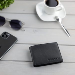 bugatti Lima Mini Geldbörse für Herren aus Leder, kleines Portemonnaie Querformat, Braun 15