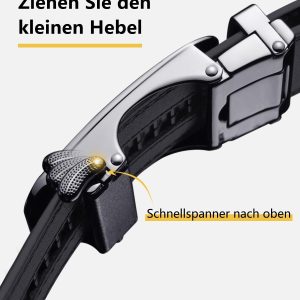 LAKIDAY Gürtel Herren, Ratsche Automatikschließe Gürtel für Herren Business Anzug, Ledergürtel, 35mm Gürtel, Größe Einstellbar 7
