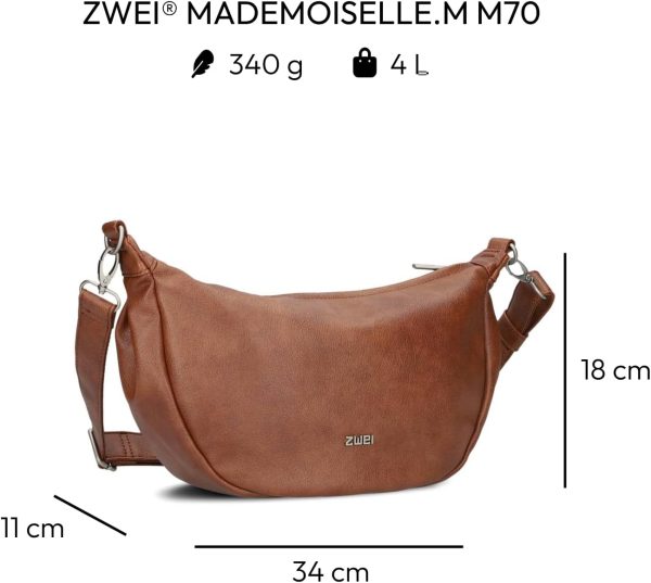 Zwei Damen Handtasche Mademoiselle.M M70 Moon-Bag 4 Liter Trend-Tasche in Halbmond-Form vielseitig als Bauchtasche Crossbody-Bag Abendtasche Umhängetasche zu tragen 2