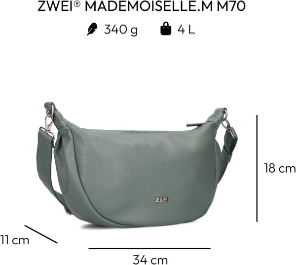 Zwei Damen Handtasche Mademoiselle.M M70 Moon-Bag 4 Liter Trend-Tasche in Halbmond-Form vielseitig als Bauchtasche Crossbody-Bag Abendtasche Umhängetasche zu tragen 2