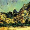 Ölgemälde handgefertigt €50-2000 von Lehrern der Kunstakademien, 29 Van-Gogh-Gemälde, Berge bei Saint Remy mit dunkler Hütte, Vincent van Gogh-Landschaft, Leinwandgemälde, Kunst –7 17