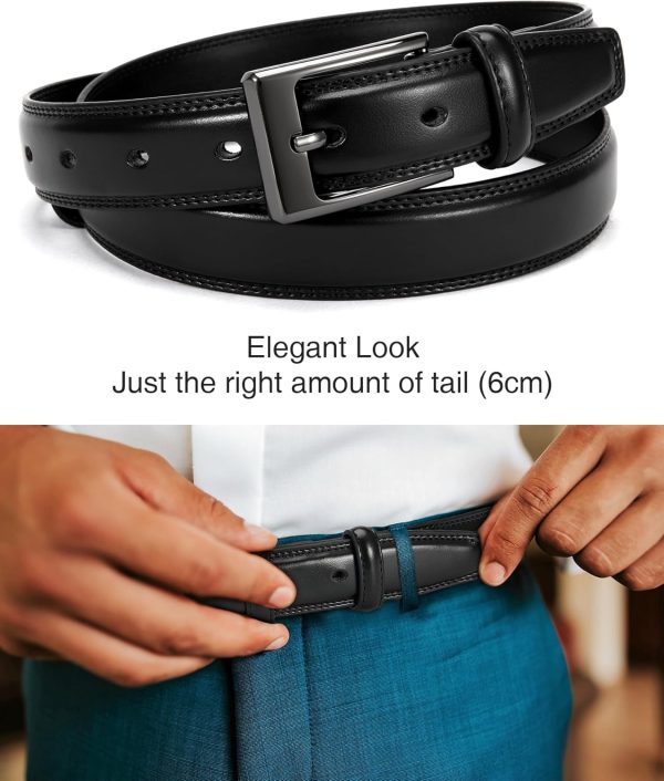 CHAOREN Ledergürtel Herren, Gürtel Herren Leder 30mm für Business und formelle Anlässe, Anzuggürtel Herren perfekter Begleiter zu Männer Businessschuhe 3