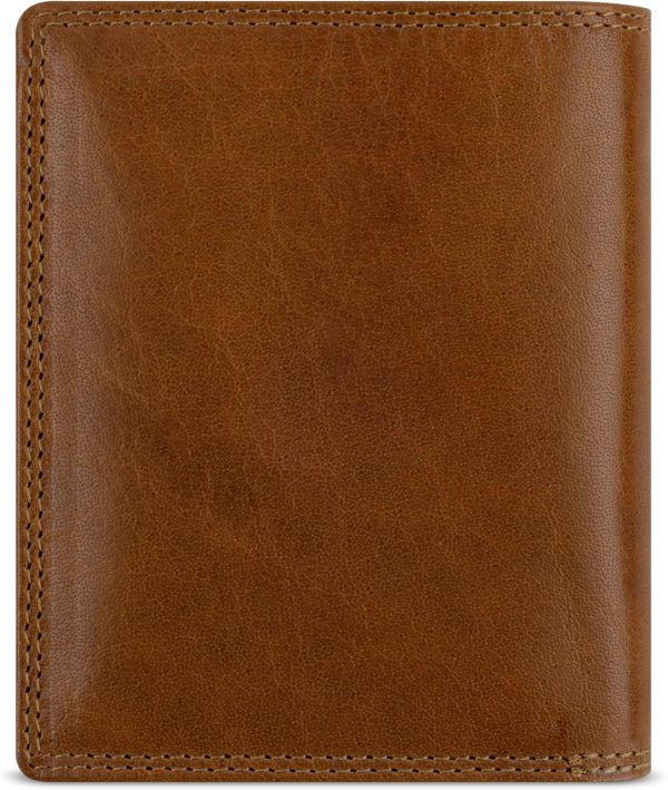 bugatti Savona Geldbörse aus vegetabilem Büffelleder, RFID-Portemonnaie Hochformat, Leder-Wallet für Herren, Cognac 3