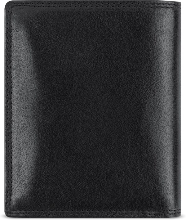 bugatti Savona Geldbörse aus vegetabilem Büffelleder, RFID-Portemonnaie Hochformat, Leder-Wallet für Herren, schwarz 3