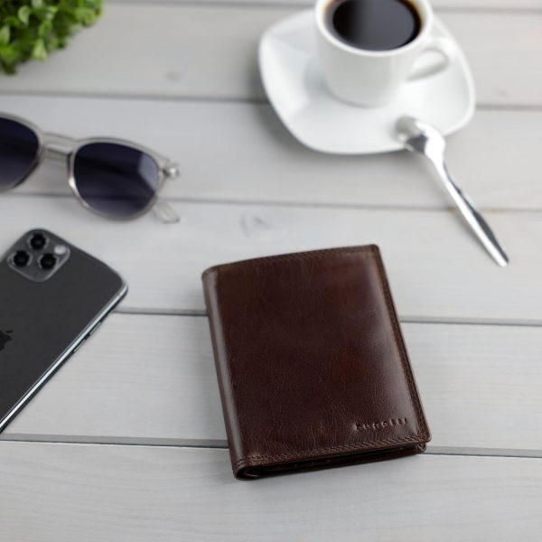 bugatti Savona Geldbörse aus vegetabilem Büffelleder, RFID-Portemonnaie Hochformat, Leder-Wallet für Herren, braun 6