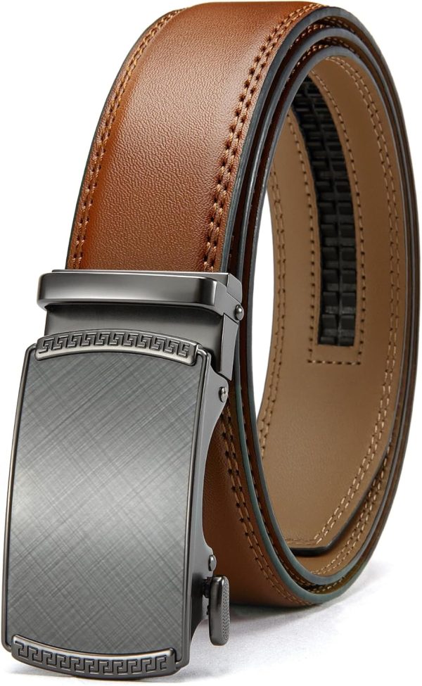 CHAOREN Gürtel Herren, Automatik Ledergürtel Herren Ratsche für Herren Business Anzug, 35mm Gürtel ohne Löcher, Größe Angepasst 1