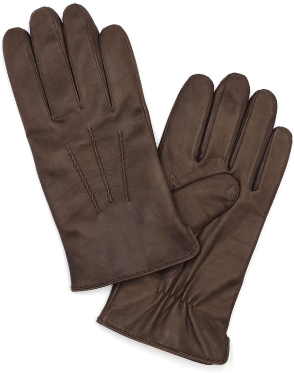 Harssidanzar Herren Lederhandschuhe Handschuhe Herren Leder Komfort Kaschmir Gefüttert GMEU006 4