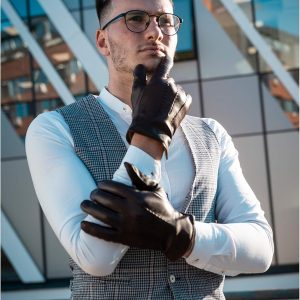 Harssidanzar Herren Lederhandschuhe Handschuhe Herren Leder Komfort Kaschmir Gefüttert GMEU006 15