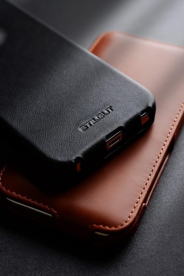 STILGUT UltraSlim passend für iPhone 16 Hülle - iPhone 16 Flip Case kompatibel mit MagSafe aus Leder, Klapphülle, Handyhülle, Lederhülle - Cognac 4