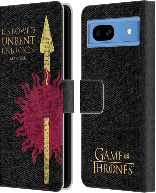 Head Case Designs Offizielle HBO Game of Thrones Martell House Mottos Leder Brieftaschen Handyhülle Hülle Huelle kompatibel mit Google Pixel 8a 1